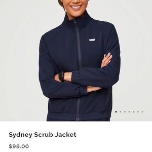 Figs women’s navy Sydney scrub jacket
